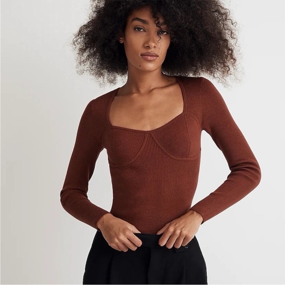 Madewell Wide Rib Sweater Knit Top - Picture 1 of 6